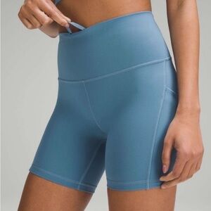 lululemon athletica High Rise Blue Bike Shorts